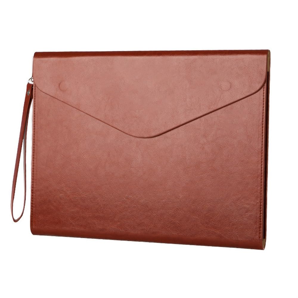 Umschlagmappe Tasche, Dokumententasche aus PU-Leder, A4, 330 x 252 mm, Schwarz/Braun, mehrere Stile, 2er-Pack(Brown,Style 2)