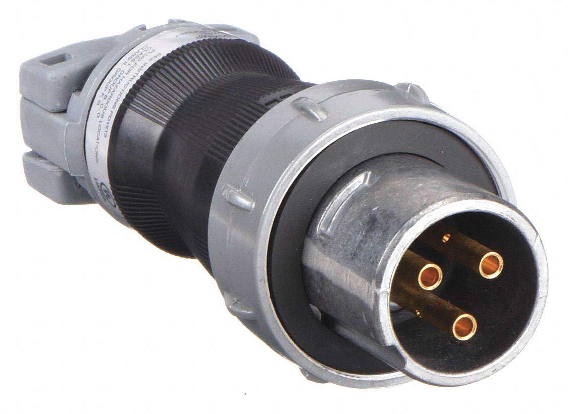 Hubbell HBL430PS1W Pin and Sleeve Insulgrip Plug, 3 Pole, 4 Wire, 30 amp, 600V, S1