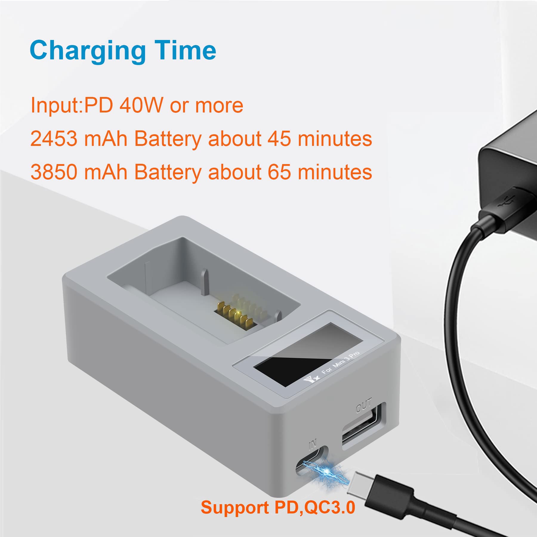 Carica USB per DJI Mini 3 Mini 3 Pro Drone Batterie - Dettaglio