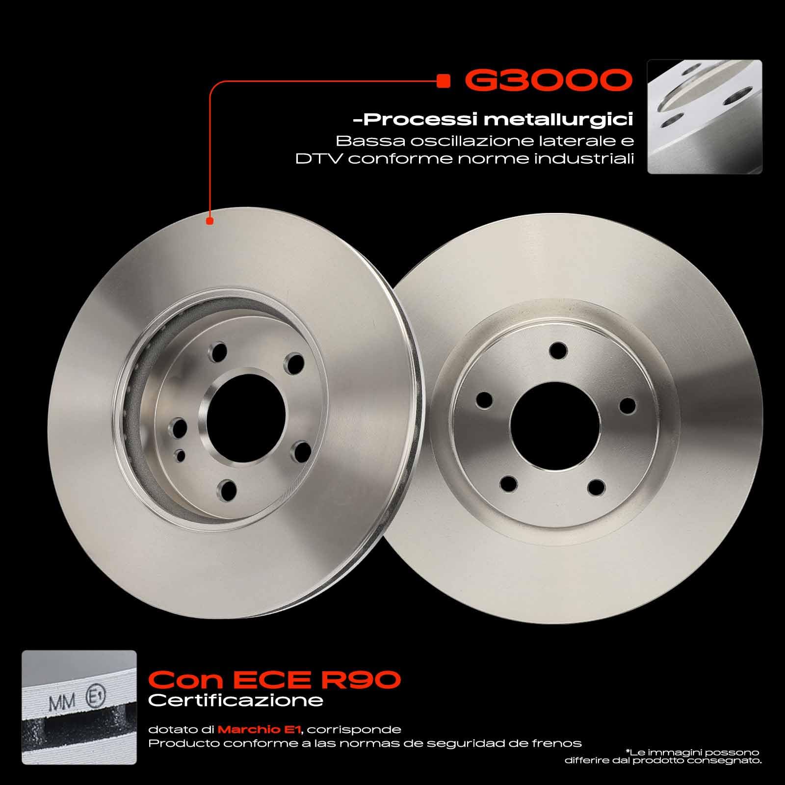Frankberg Set freni incl. 2x Dischi Freno + 4x Pastiglie dei Freni Anteriore Compatibile con Qashqai +2 I J10 NJ10 1.6 1.5 dCi 1.6 dCi 1.6 dCi AWD 2.0 Replace# 41060AR090