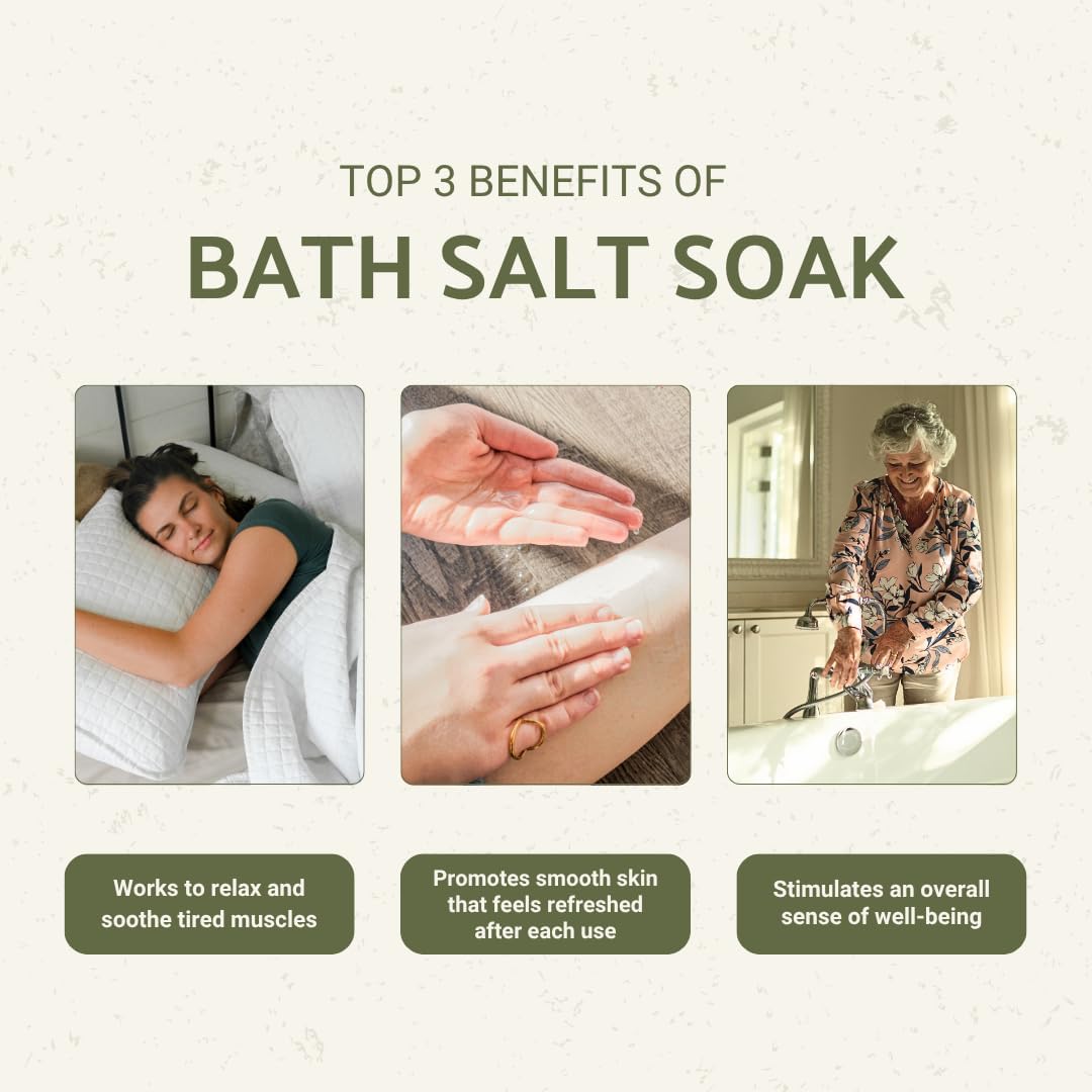 Bath Salts Blend (16oz - Pack of 1) - Pure Coarse Grain Mineral Salt - Used as Salt Bath, Bath Soak, Foot Soak, Spa or Foot Salts Bath