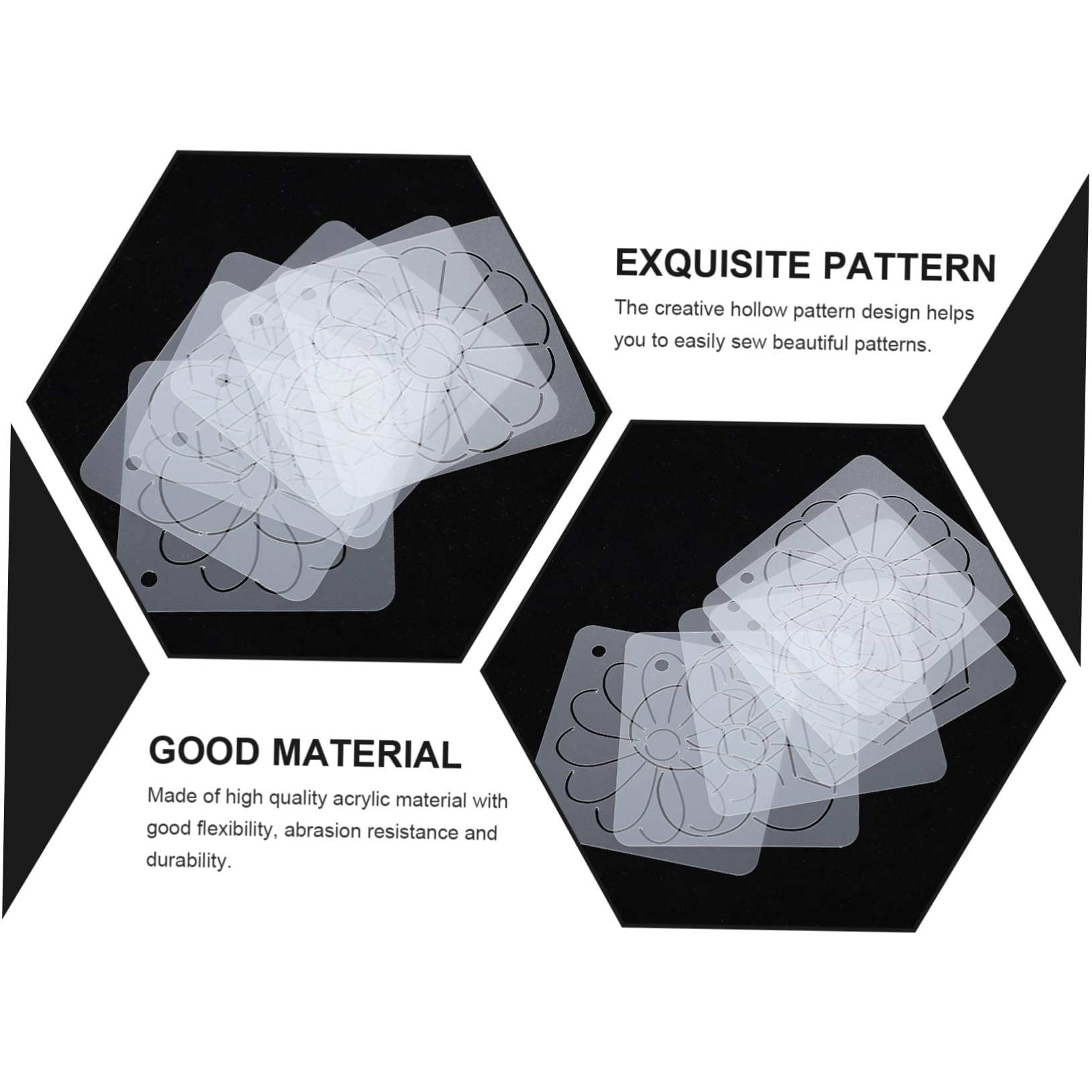 Operitacx 30piezas Plantillas De Acolchado Acrílico Para Diseño De Bordados y Patchwork Flexibles y Reutilizables Para Manualidades y Costura