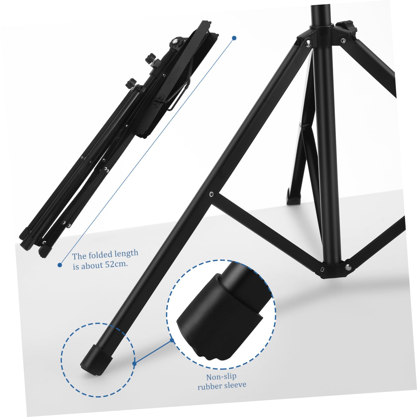 UPKOCH Klappbarer Faltbar Notenständer Höhenverstellbar Eisen aus 650-1350mm Tragbar in Schwarz für Musikunterricht
