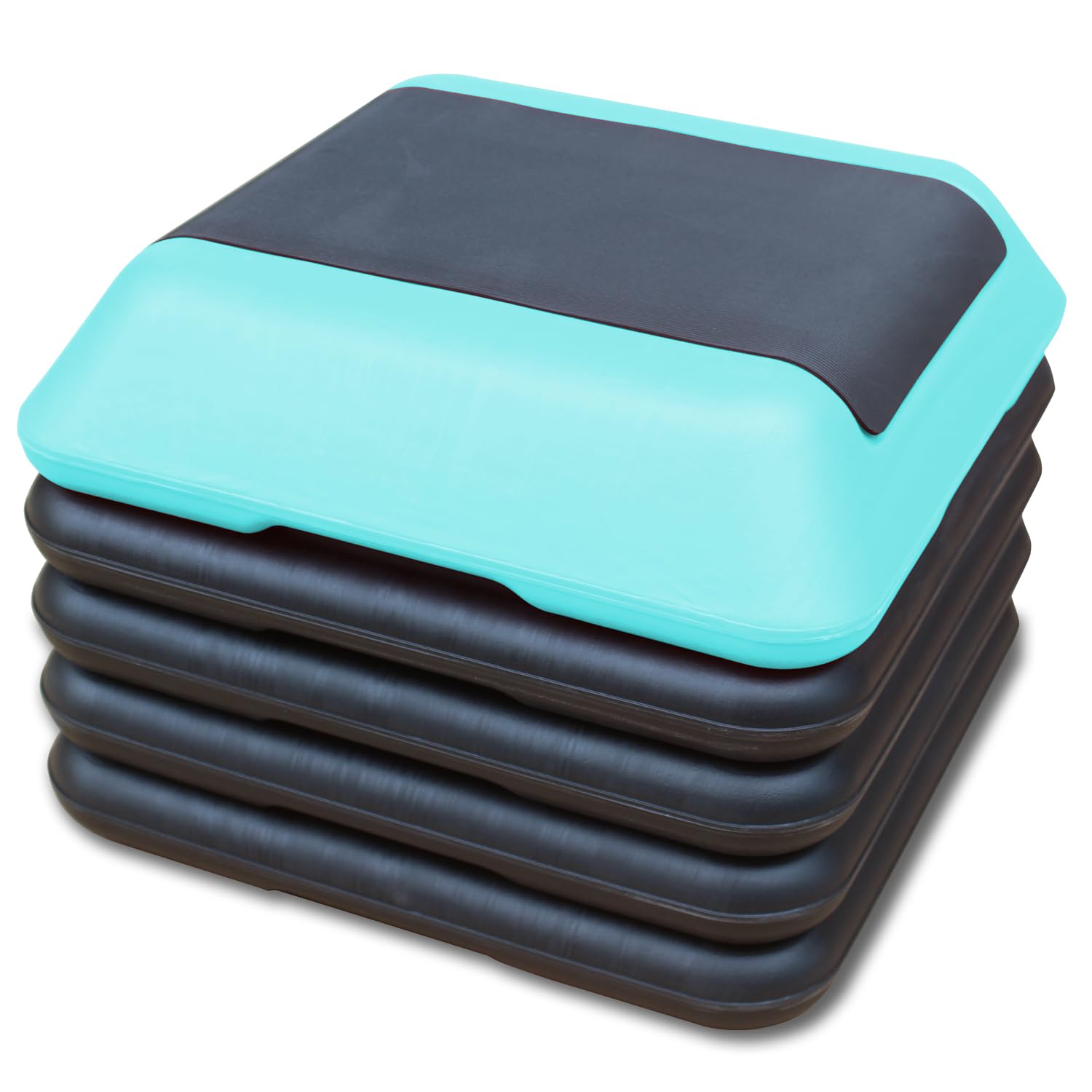 16" x 16" Adjustable Aerobic Step Platform with 4 Risers, Workout Stepper Platform for Home Gym Fitness Exercise