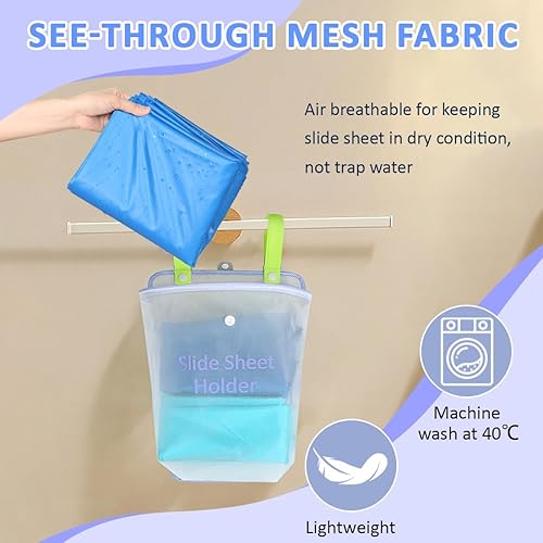 Miniatura 10 de Hoja de transferencia plana de 55 x 79 pulgadas para pacientes en movimiento, hoja deslizante y tabla deslizante para traslados de ancianos en