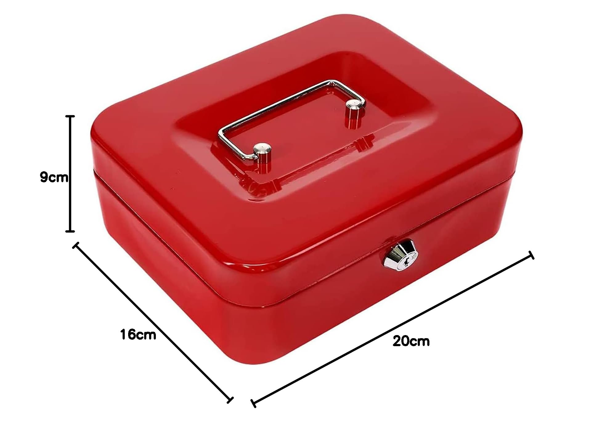 kippen 10033R2 - Cassetta Portavalori Rossa, Dimensioni: 200X160X90 mm