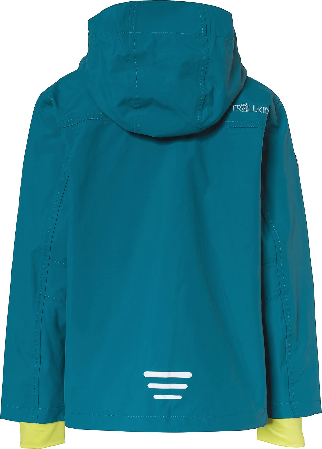 Trollkids Kinder Schlupfparka Bergen, Petrolgrün/Lime, Größe 128