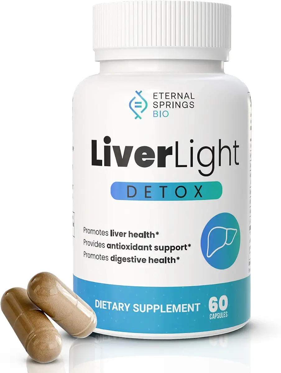 Eternal Springs Bio LiverLight Detox - Herbal Supplement, 60 Capsules - Turmeric, Milk Thistle, Plant-Based, Gluten-Free, Dairy-Free, Soy-Free, Nut-Free, Detoxify Support