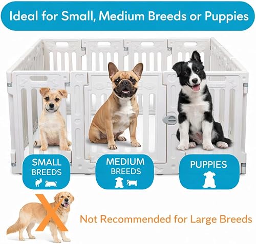 Miniatura 3 de BIRDROCK HOME Dog Playpen w/Door, 16 Panel, 25.6in H | Strong Plastic, Non-Slip Puppy Playpen, Secure Pet Gate | Indoor Outdoor Fence | Configurable