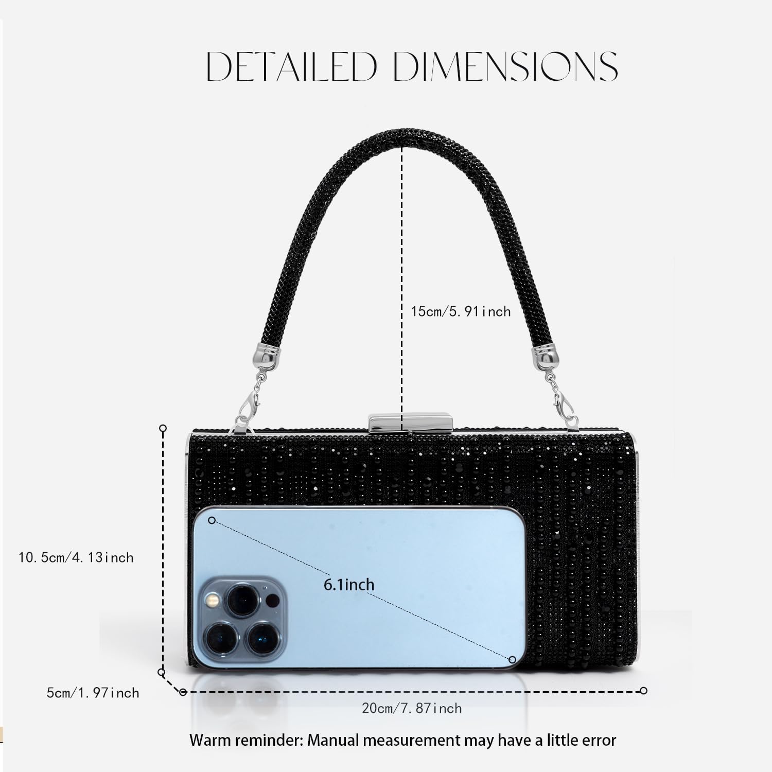 CARIEDO Pearl Rhinestone Bow Flip Clutch for Women - Wedding Prom Cocktail - Image 4