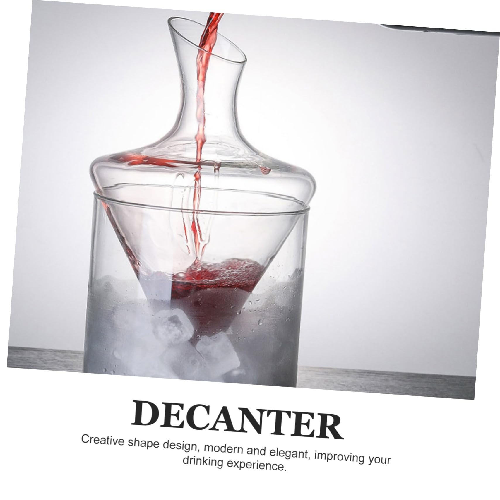 Mipcase Decanter Obliquo Per Vino Classico in Vetro Trasparente Secchiello Per Ghiaccio Distributore Di Vino Delicato Per Bar e Casa Set Decorativo Per Esaltare Sapore e Consistenza