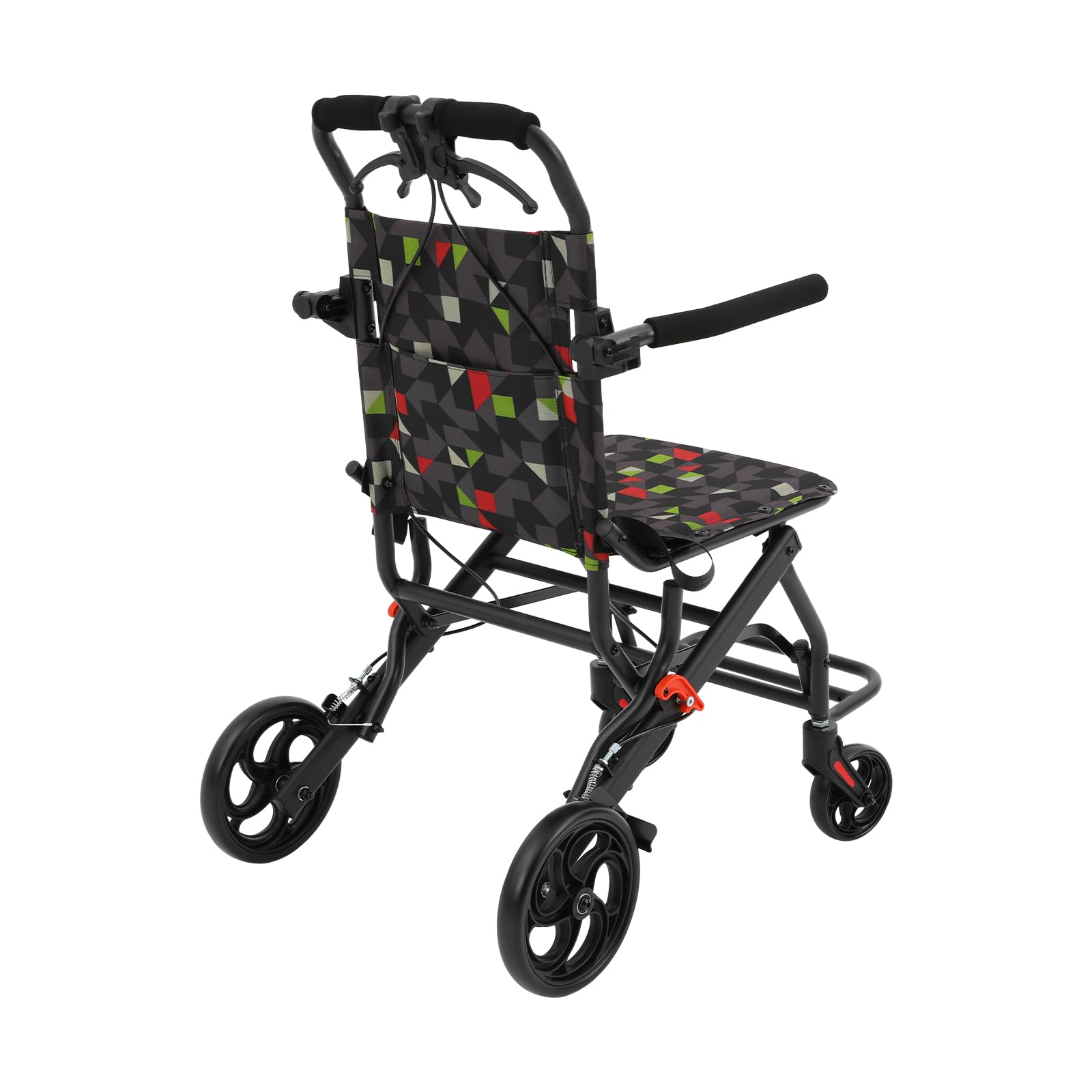 Sedia a rotelle pieghevole, portatile, pieghevole, con poggiapiedi, portata 100 kg, stabile e compatta, ideale per anziani e in viaggio