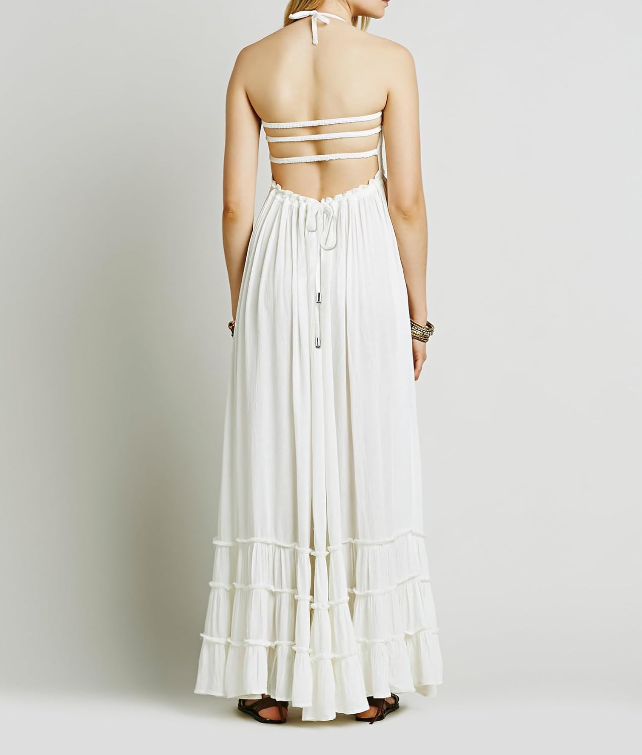R.Vivimos Womens Summer Boho Sexy Backless Long Dresses - Image 2