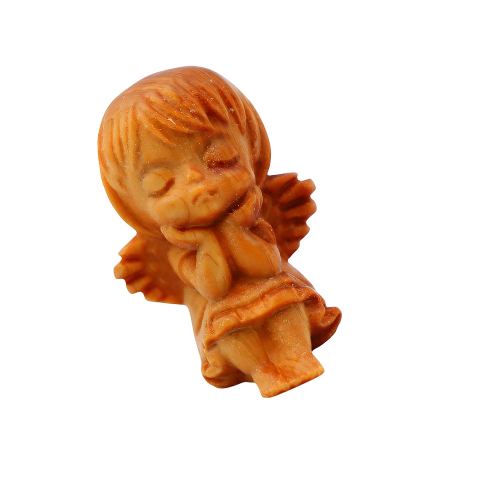 Kaeltsyn Wooden Angell Statues Table Decoration Collectibles Figurines Hand Carved Angell Girl Sculptures for Offices Home Decors Girl Statue Sculpture