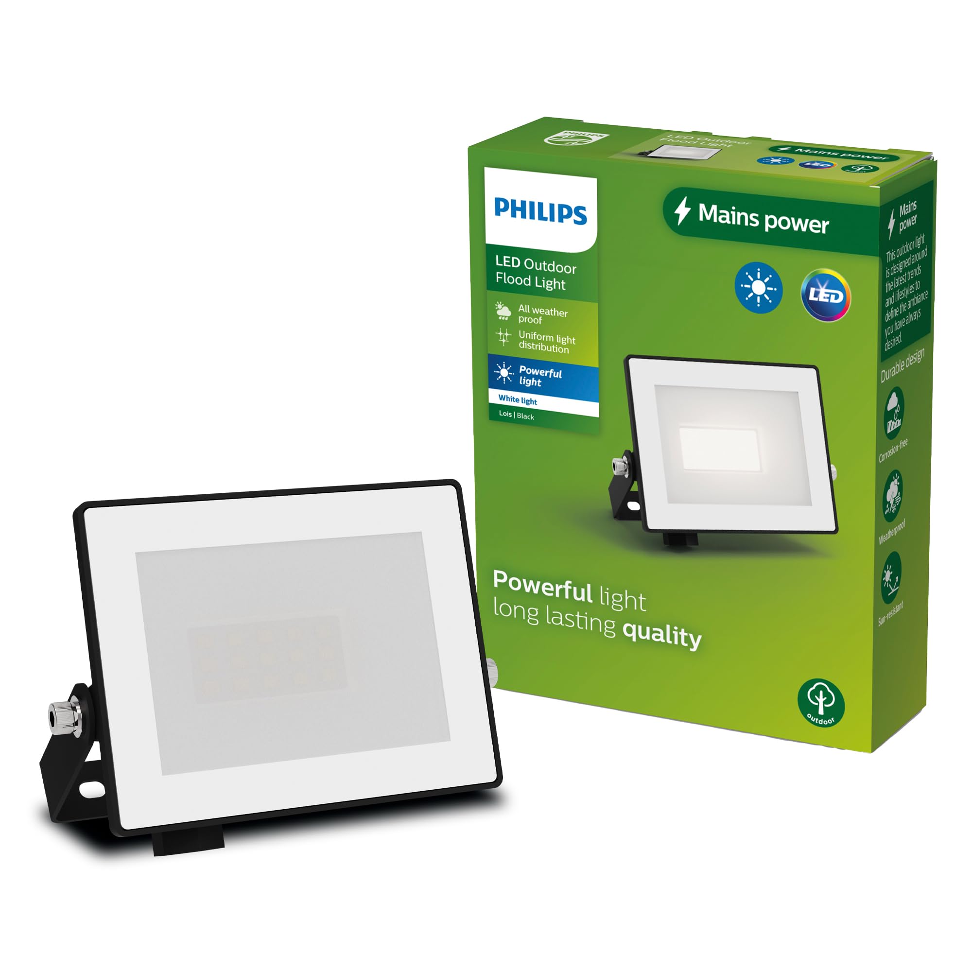 PHILIPS Floodlight, 10 W, White Light, 10W