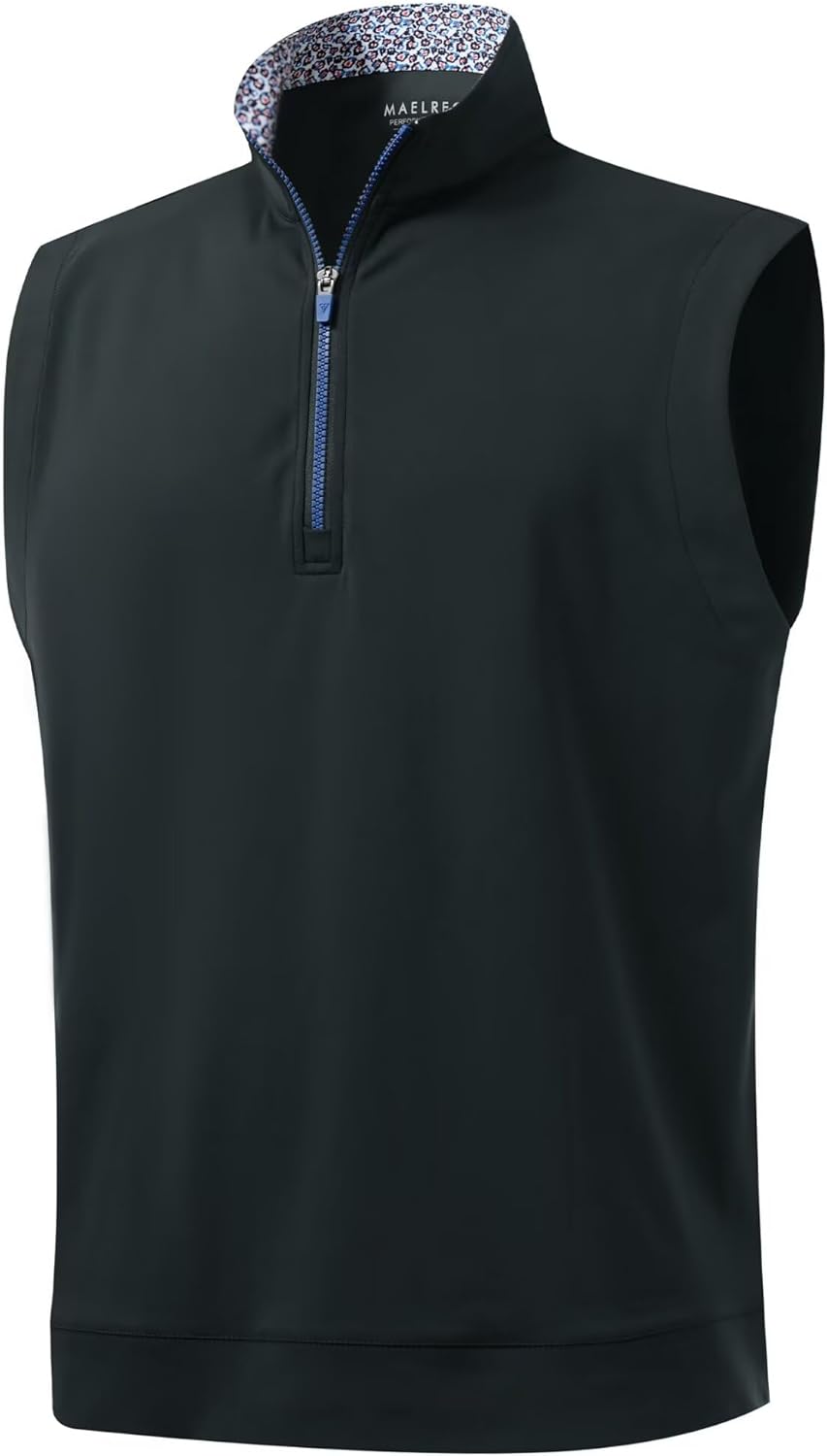 M MAELREG Men's Golf Vest Dry Fit Moisture Wicking Performance Sports Sleeveless Mens Lightweight Vest Pullover Quarter Zip