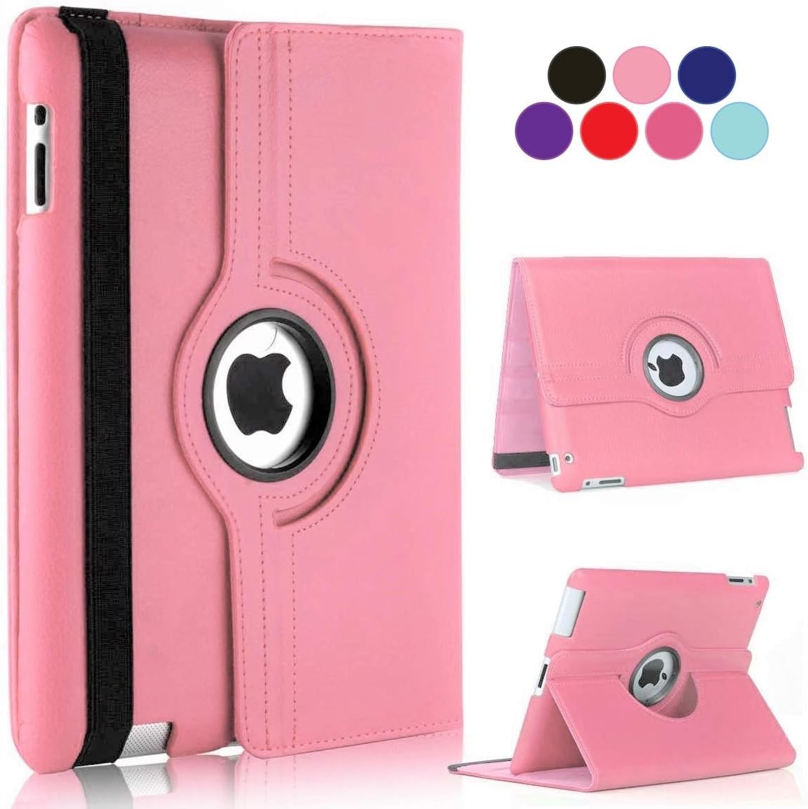 Vultic [Rotating] Case for iPad mini 7 A17 Pro (2024) / Mini 6 (2021), 360 Degree Stand [Auto Sleep/Wake] Folio Leather Smart Cover (Light Pink)