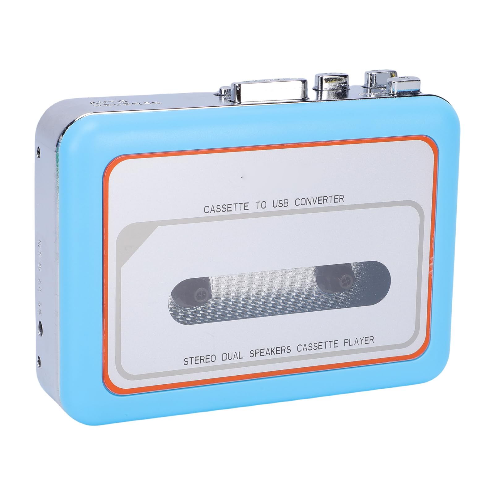 CHICIRIS Lettore di Cassette Portatile USB e Convertitore MP3 per Appassionati di Musica con Jack da 3,5 Mm e Altoparlante Grande (BLUE)