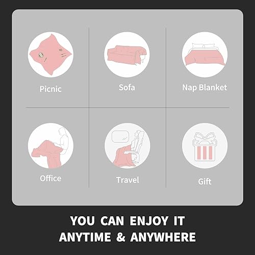 Miniatura 8 de FY FIBER HOUSE Manta Sherpa  Manta con diseño de patrón 3D rosa polvoriento para sofá o cama, cálida manta de microfibra de vellón súper suave y