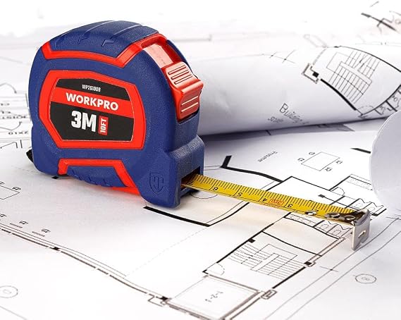 WORKPRO WP261008 3Mx16mm/10Ft. Naylon Kaplama Sarı Çelik Şerit Metre