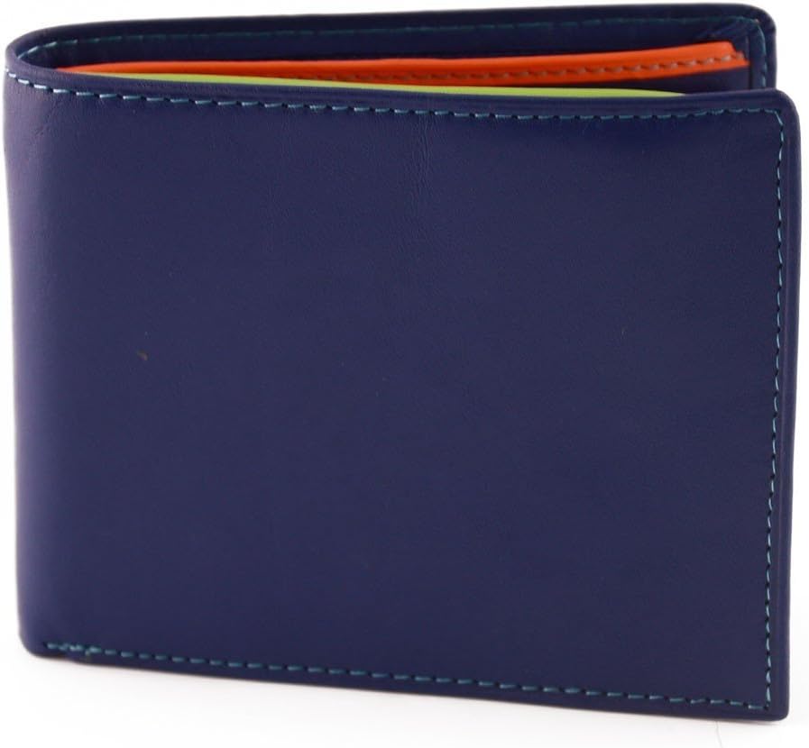 Genuine Leather Man Wallet, Multicolour Interior Color Blue