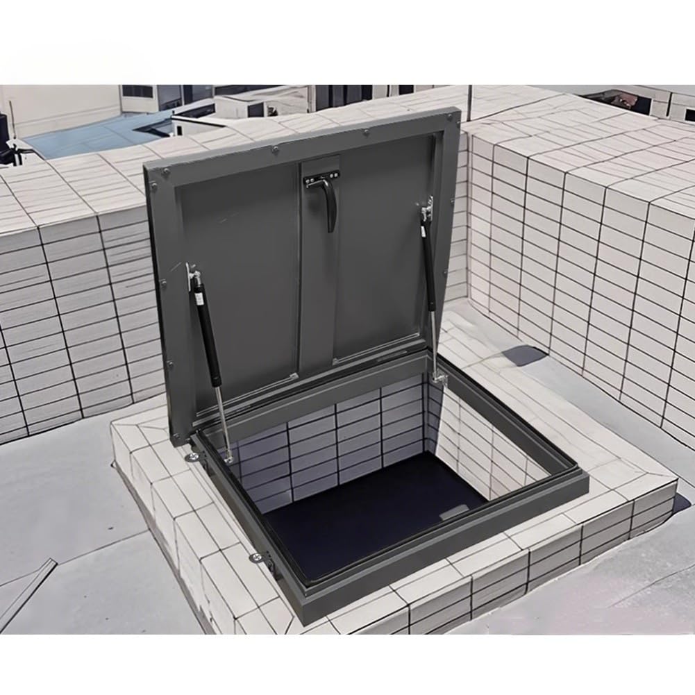 Tamaño multi gris de acero galvanizado la emergencia puerta seguridad portilla del tejado(50x70cm)