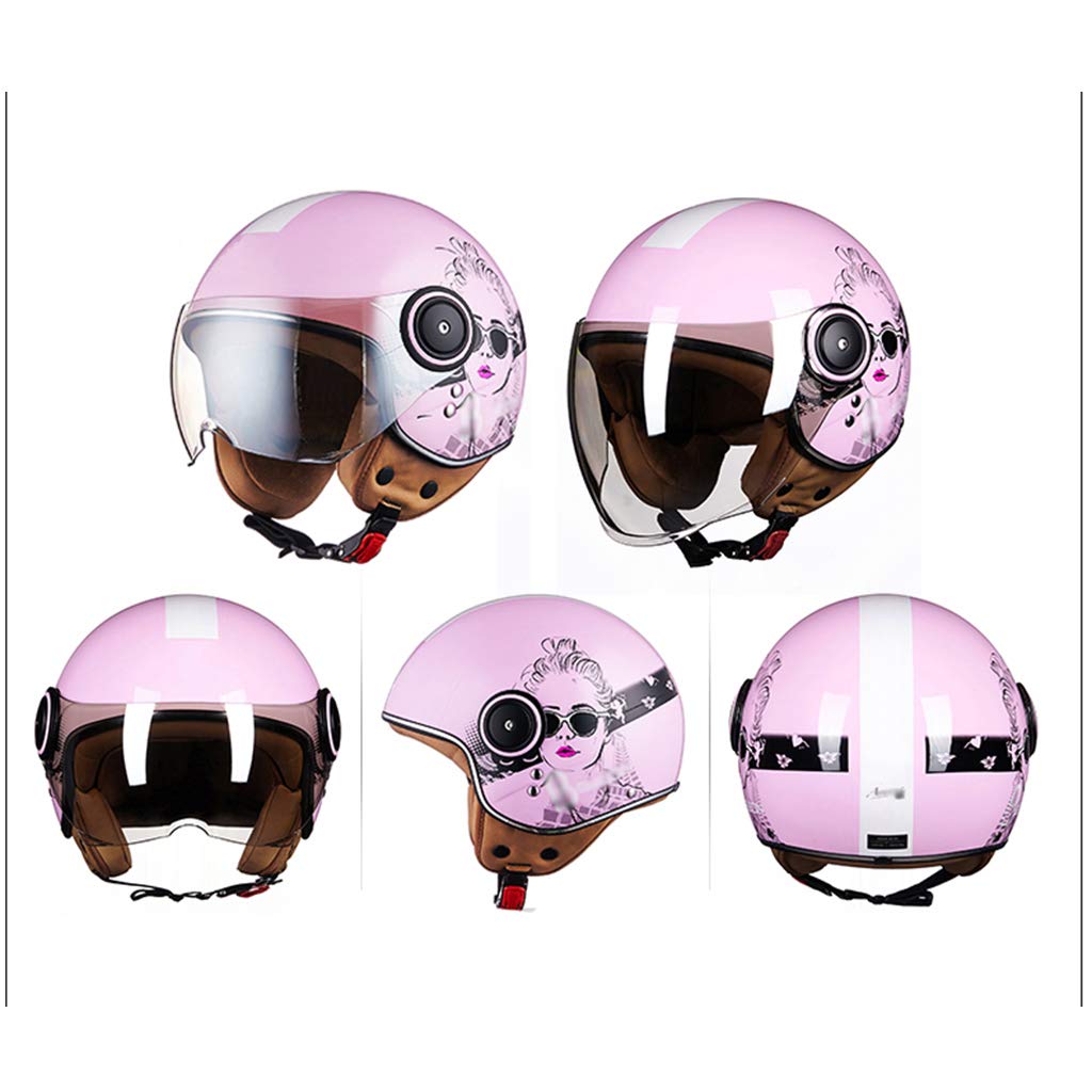 DOT Approved Retro Open-Face-Helmet 3/4 Motorcycle Helmet With Visor · Adults Vintage Motorcycle Half-Face Helmets For Jet Pilot Scooter Chopper Cruiser M~XL (57~62cm - View #7