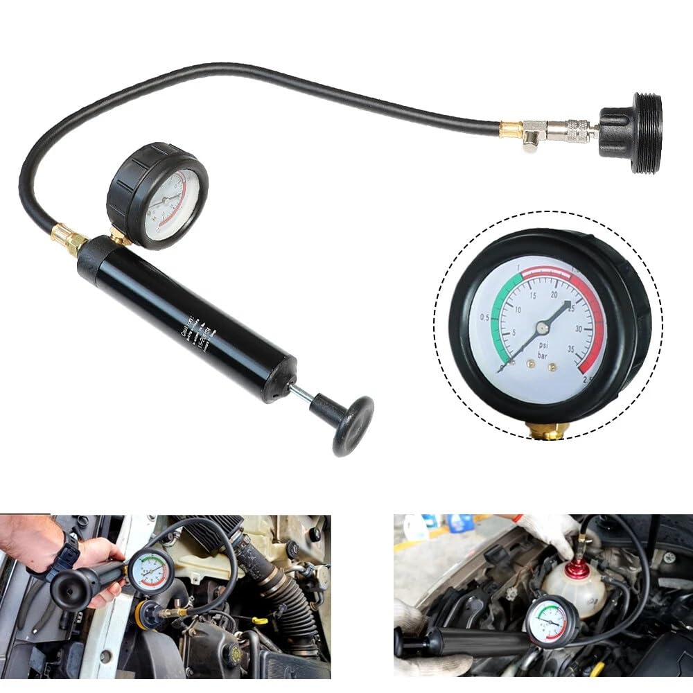 Kit de probador de presión de refrigerante, kit de probador de presión de radiador, kit de herramientas maestras de probador de sistema de refrigeración por vacío, se adapta a la mayoría de