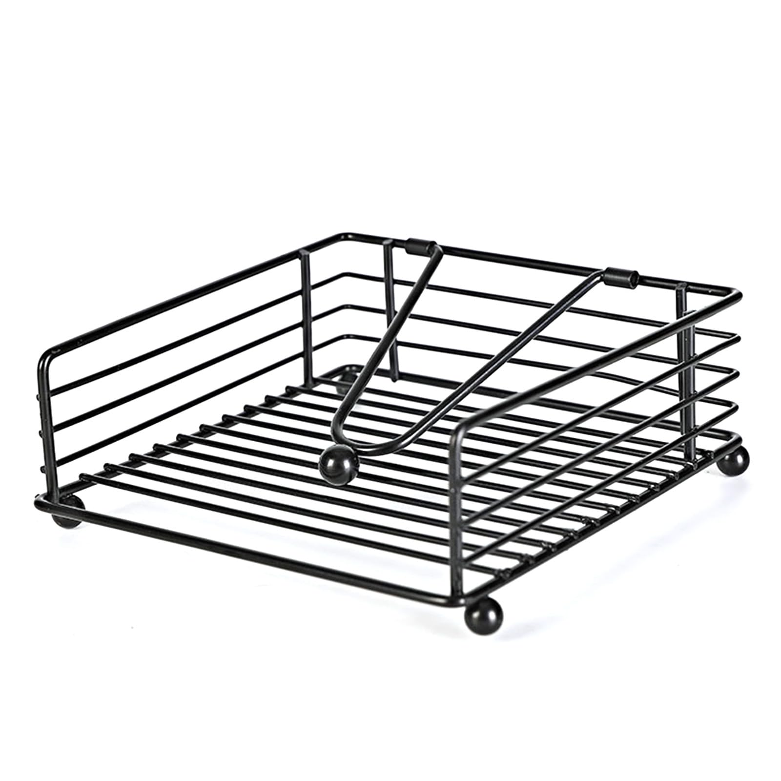 Servilletero de Mesa Servilletero Cuadrado Negro de Metal Porta Servilletas de Papel Mesa con Barra Pesada Dispensador Servilletas Papel para Restaurante Cafetería Hotel