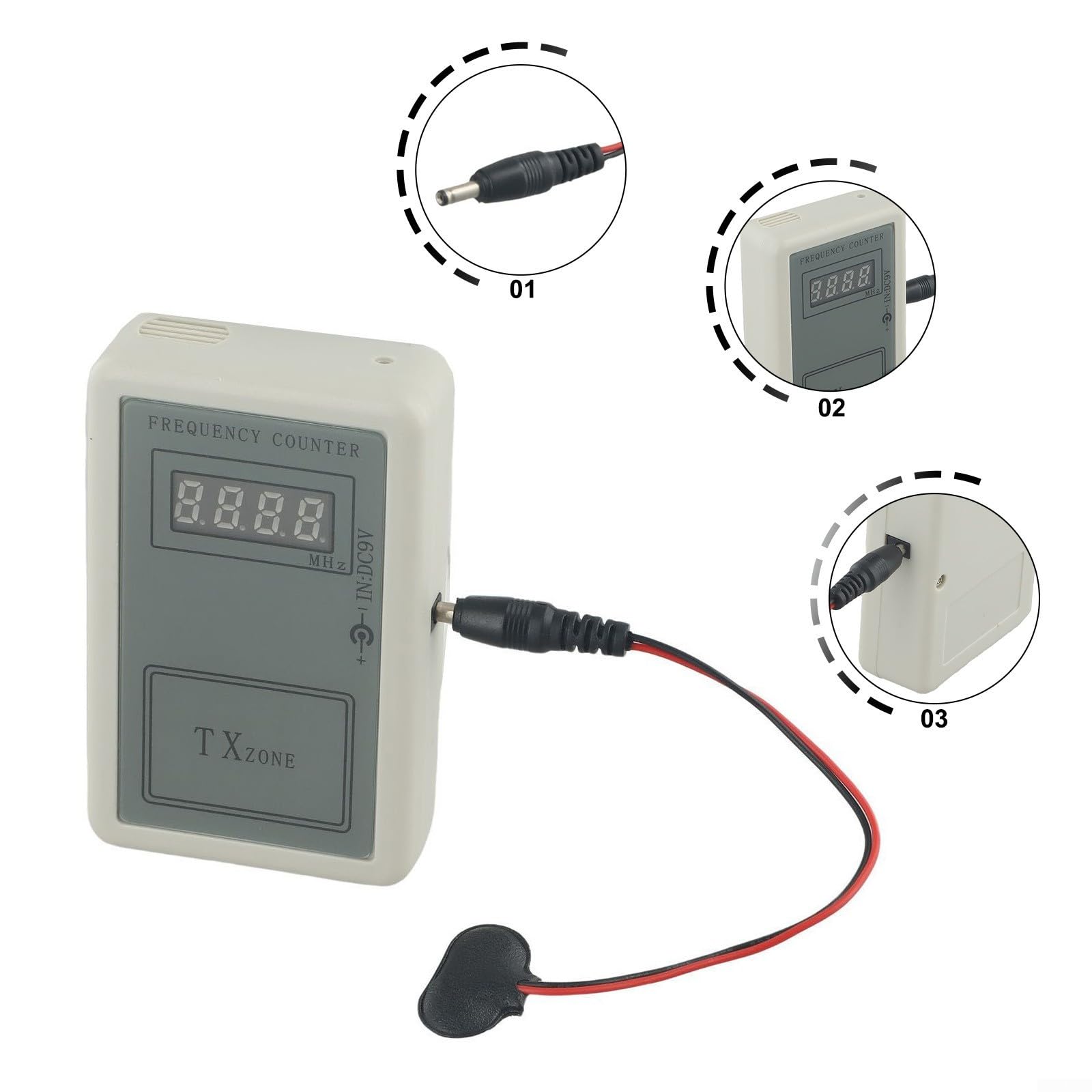 Tester tenuto in mano del contatore di frequenza di rf per i regolatori elettrici della porta ed i antifurto
