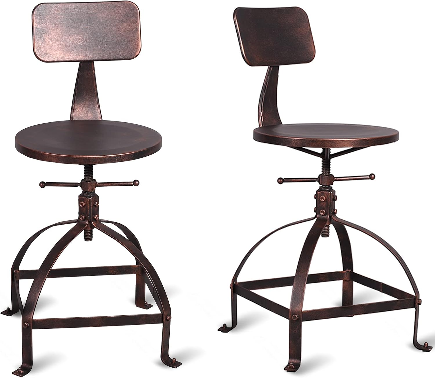 Buy Set Of 2 Industrial Swivel Bar Stools With Back Vintage Counter Height Stools 19 26inch Height Adjustable Kitchen Dining Chair Online In Indonesia B08sbt1m73