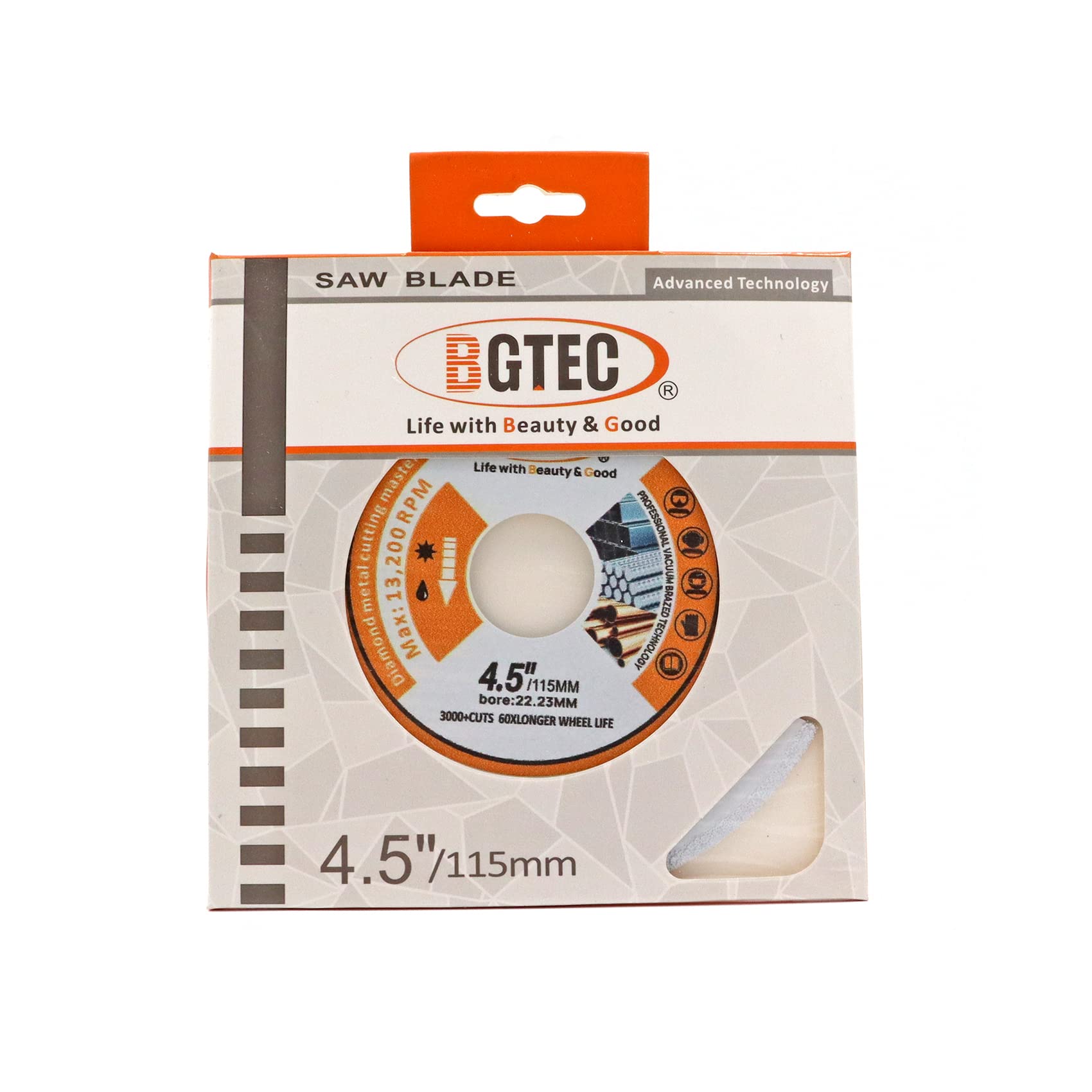 BGTEC Disco de corte de metal de diamante, 10 cuchillas de diamante de 115 mm para cortar metal de carburo, aleaciones, hierro, acero inoxidable
