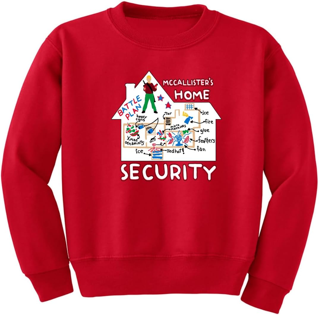 Classic Holiday Home Movie Alone Christmas Kids Collection Unisex Boys Girls Crewneck Sweatshirt
