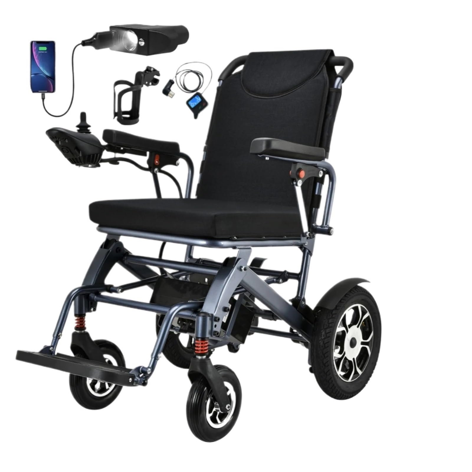 Carrozzina Elettrica Pieghevole For Adulti 100 Kg 500 W Mobilità Confortevole Fluida