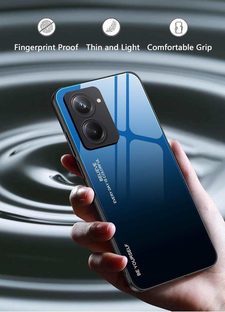 HAOYE Cover Per Realme C33, Custodia In Colori Sfumato, Vetro