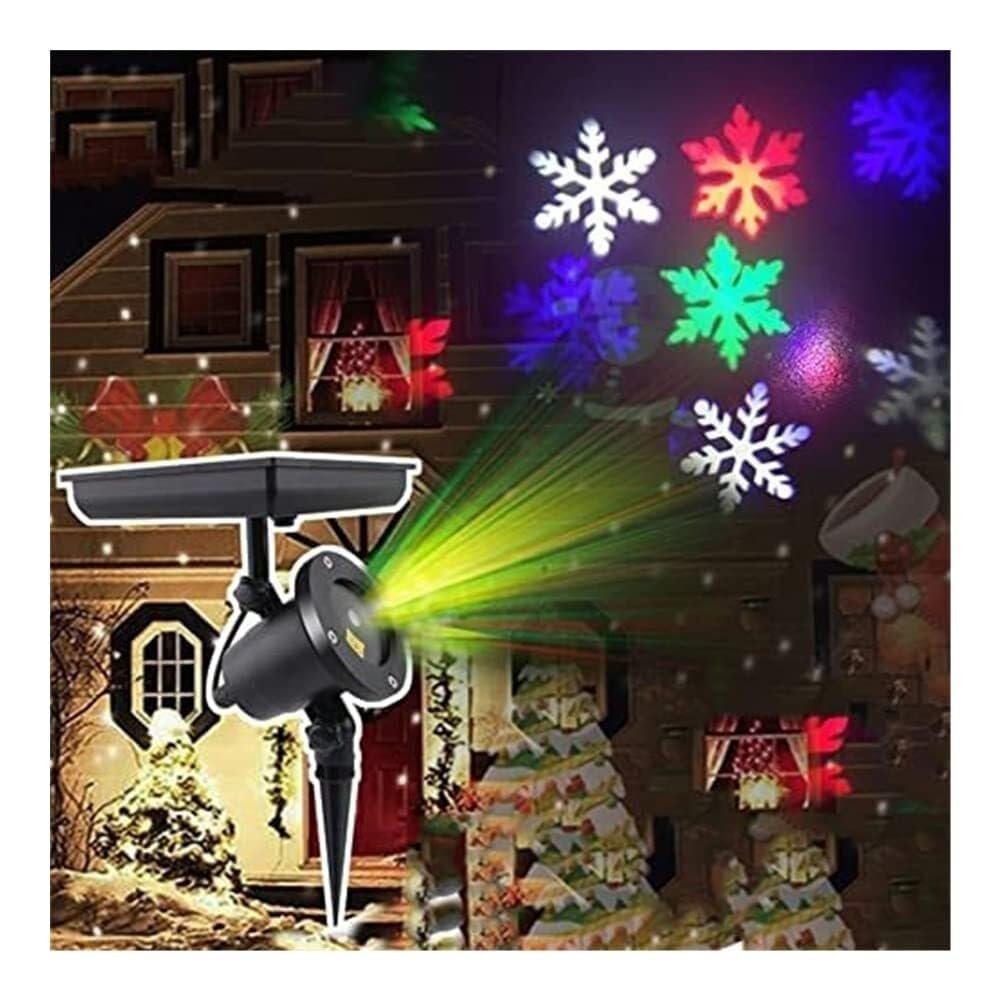 Proyector de copo de nieve de Navidad para exteriores, IP65, impermeable, LED, lámpara de proyección de nieve en movimiento, para exteriores, proyector solar de copo de nieve, foco de jardín