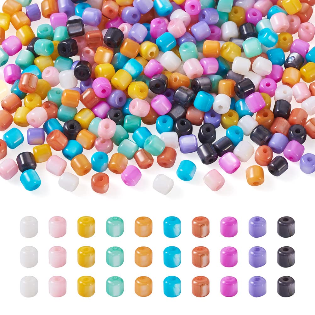 Boutigem 300Pcs Column Freshwater Shell Beads 3.5mm Mix Color Dyed Seashell 0.8mm hole Bead for jewelry making DIY bracelet necklace earring