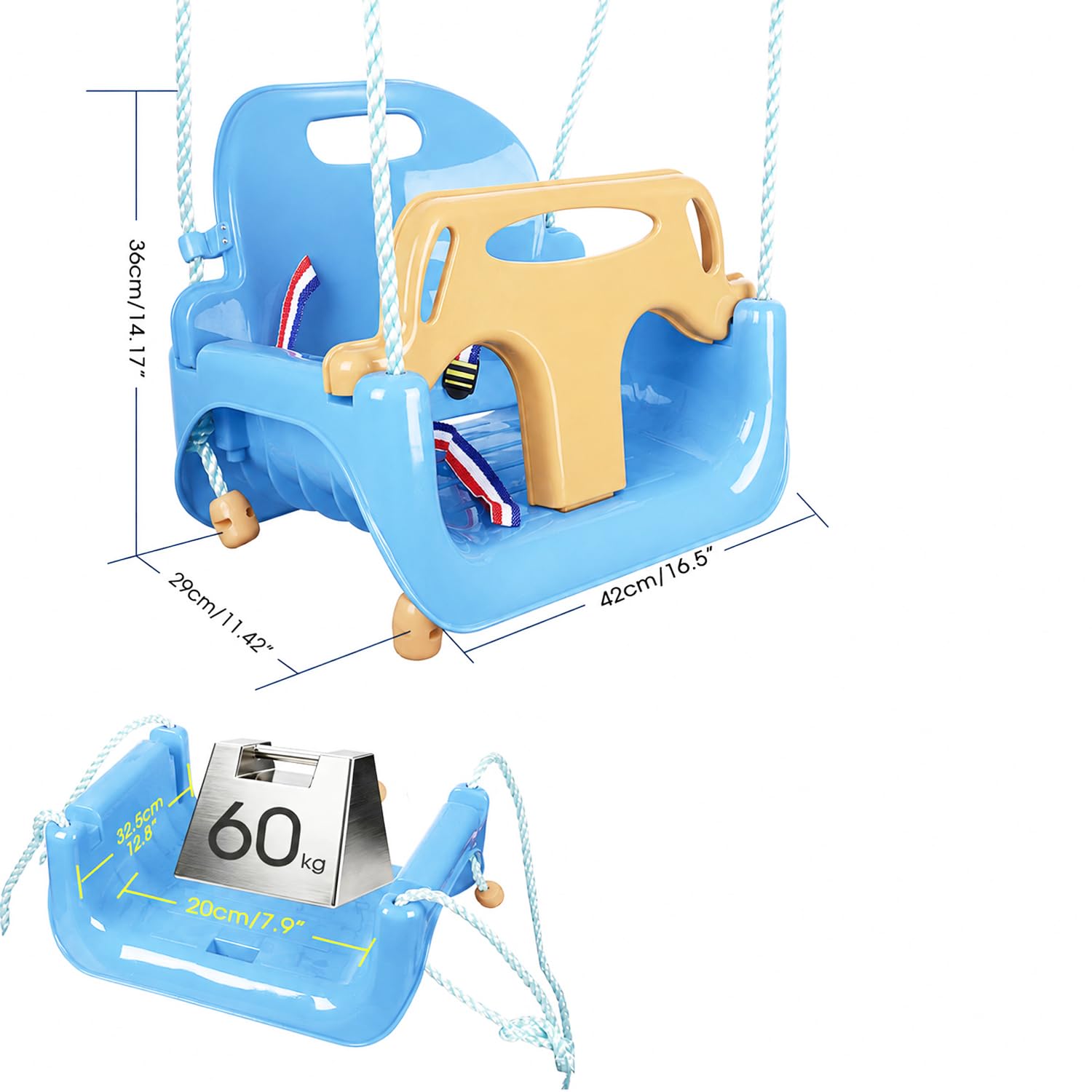 KINSPORY Balançoire pour Enfants, balançoire 3 en 1