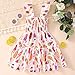 Girls Ice Cream Dress Sleeveless Toddler Summer Outfit Beach Tiered Smocked Sundress Kids Ruffle Dresses 3-4 Years