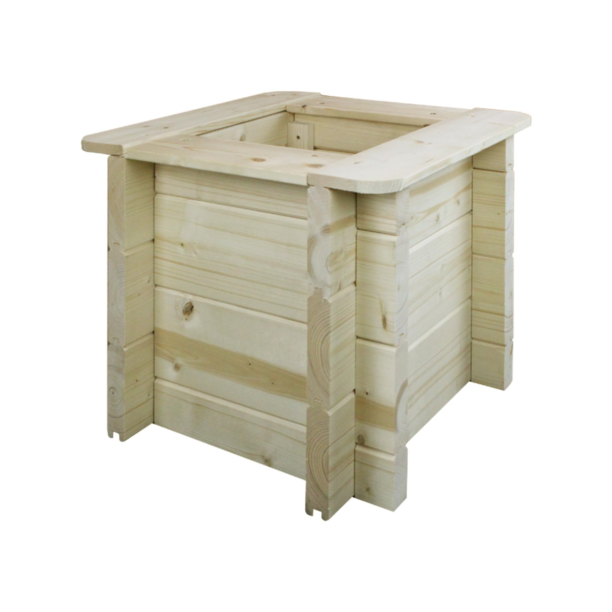 TIMBELA Carre Potager Exterieur Bois - Jardinieres Exterieur pour Jardin, Balcon, Terrasse – pour Fleurs, Herbes aromatiques, Légumes- Bois Massif pin/épicéa 28 mm, 38x38xH35 cm, M610