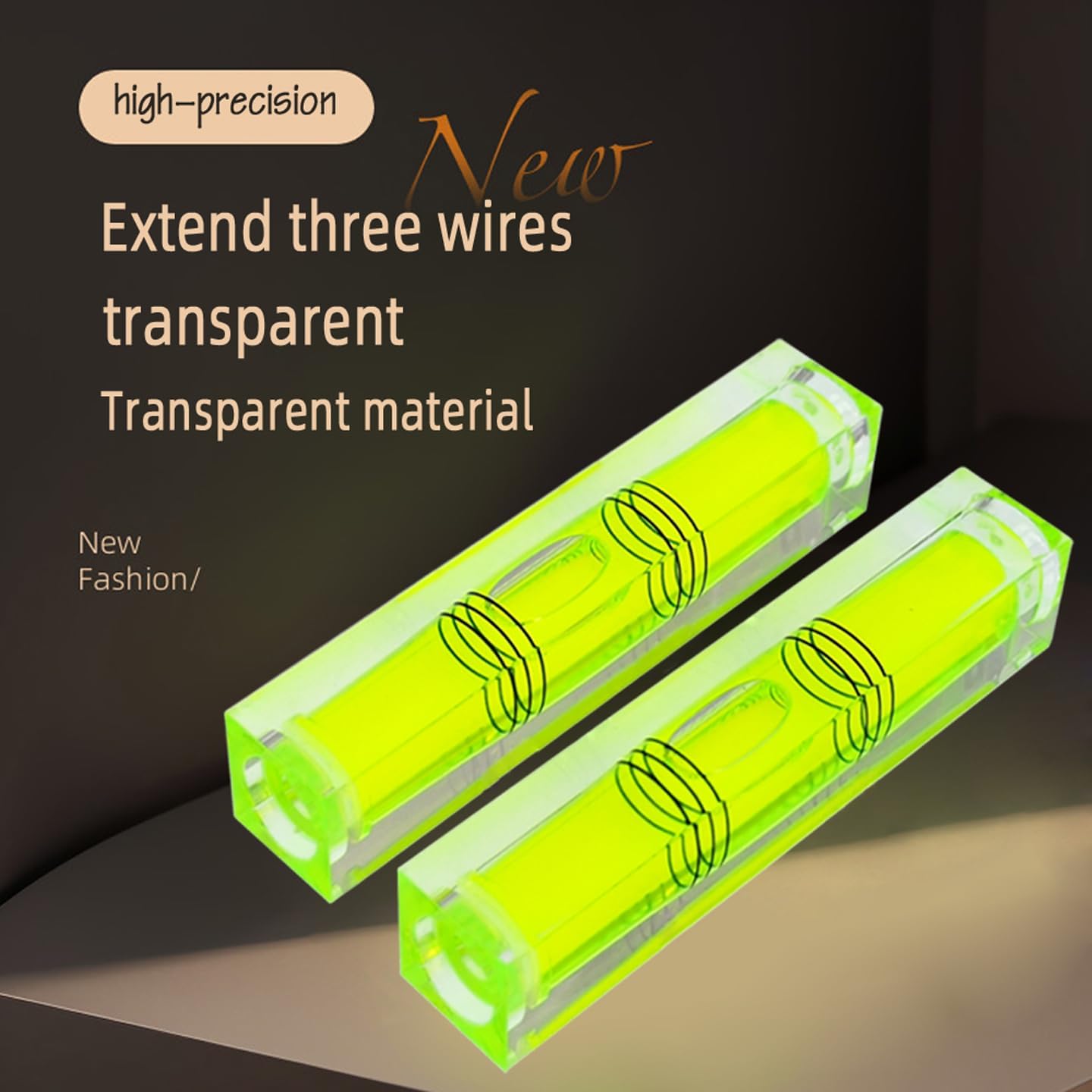 High precision mini bubble, double line small level bubble, three line flat ball level, household ruler can be turned 180 degrees (Non-magnetic, 80 * 15 * 15mm（4PCS))