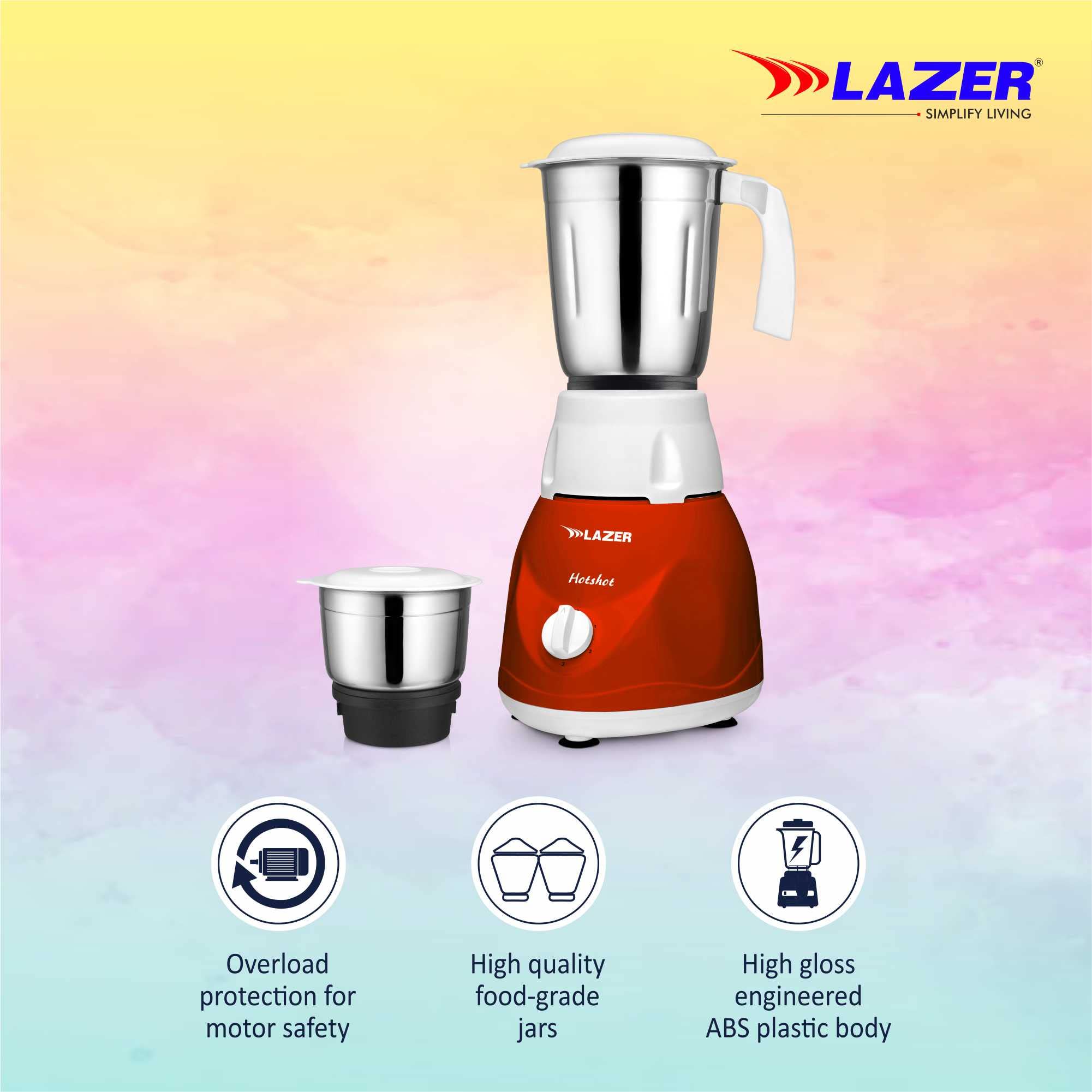 ファンヒーター HOTSHOT Buy Lazer Hotshot 2 Jars 450W Mixer Grinder (RED) Online at Low