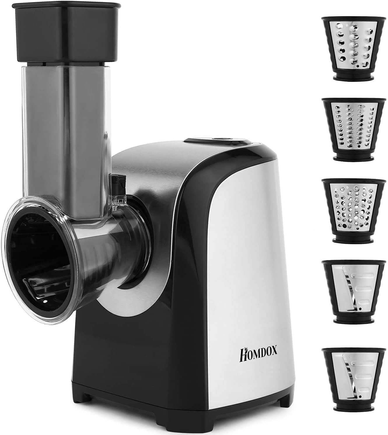 Taglia Verdure Elettrico 150W Tritatutto da Cucina, Tritatutto Multifunzione 5 in 1 Tritatutto per Verdura, Fresh Express, Nero d'argento