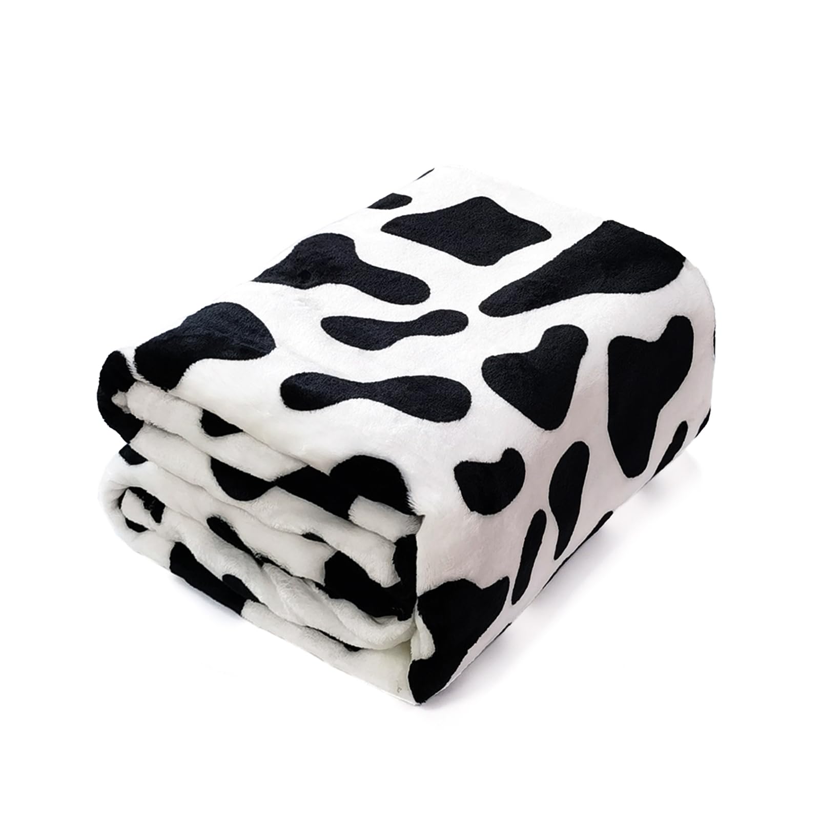 Vessia Cow Printed Throw Blanket for Couch,Bed,Sofa, Soft Cozy Black and White Cow Pattern Bed Blanket for Kids Adults Women, Lightweight Comfy Animal Flannel Fleece Throw for All Season Decor