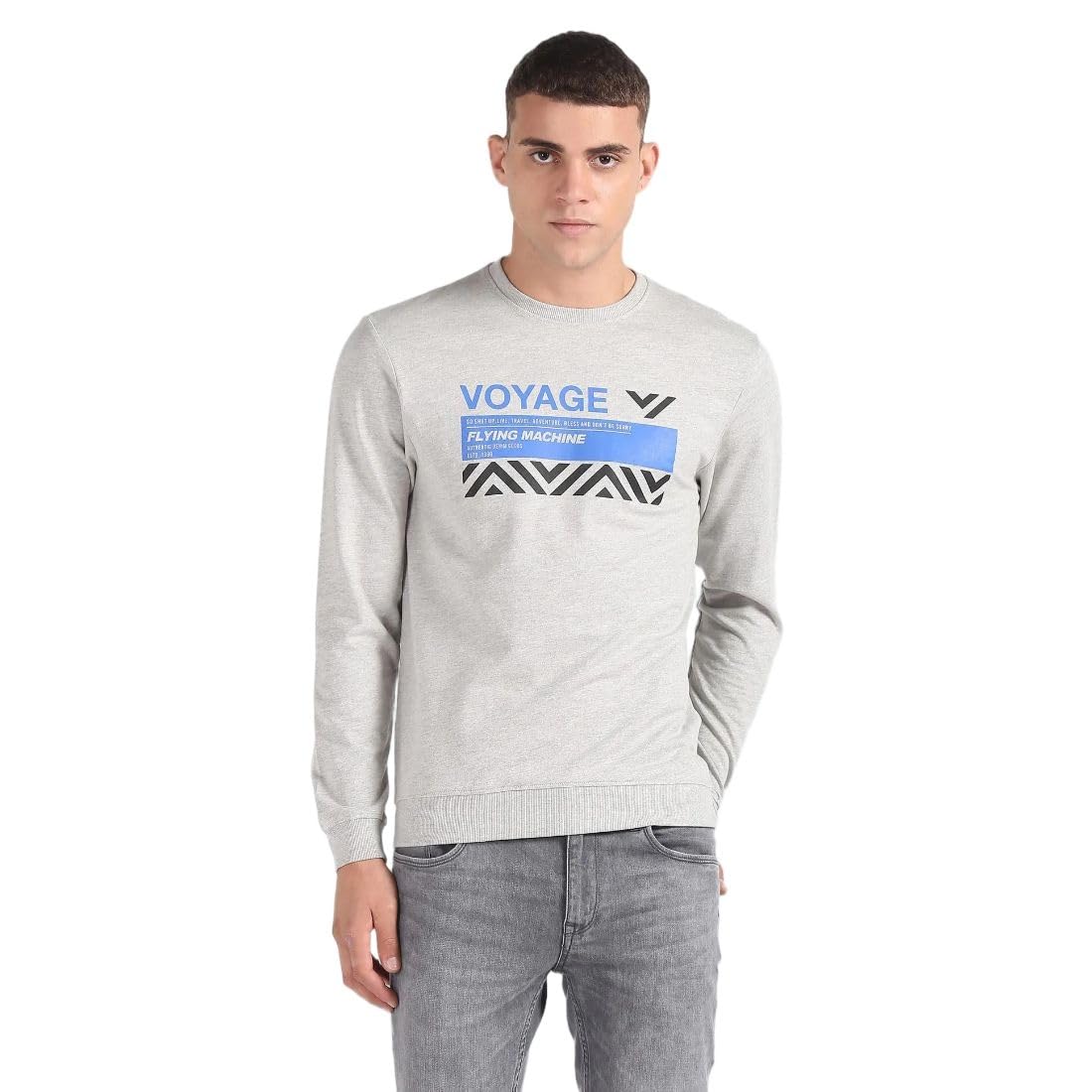 flying machine Men's Regular Fit Sweatshirt| Heathered-picture-42