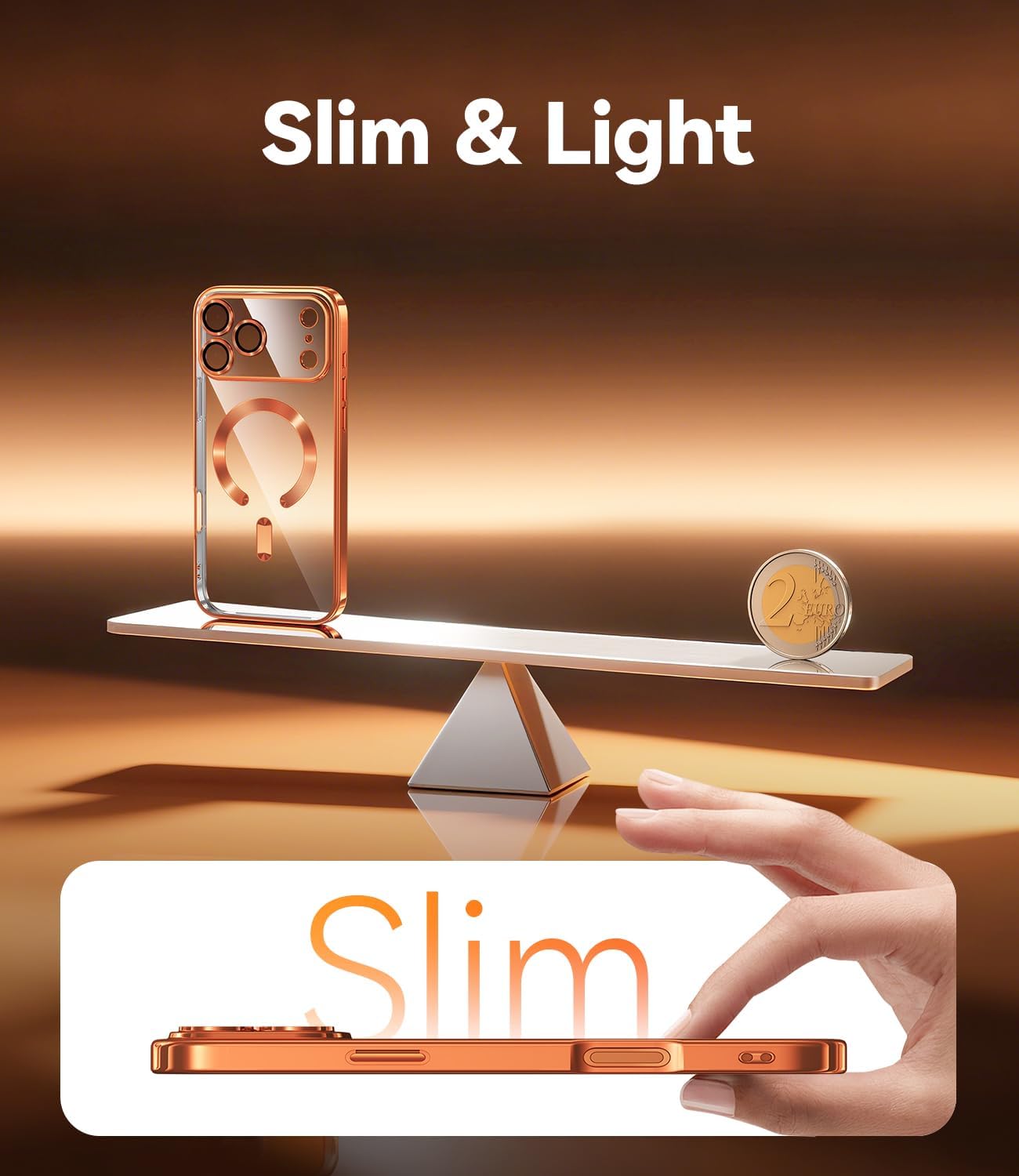 JUESHITUO for iPhone 17 Pro Max Case with Full Camera Lens Protector(Compatible with MagSafe)(Shockproof Military Grade Drop Protection) 1X Screen Protector, Case for iPhone 17 Pro Max, Cosmic Orange - Image 6