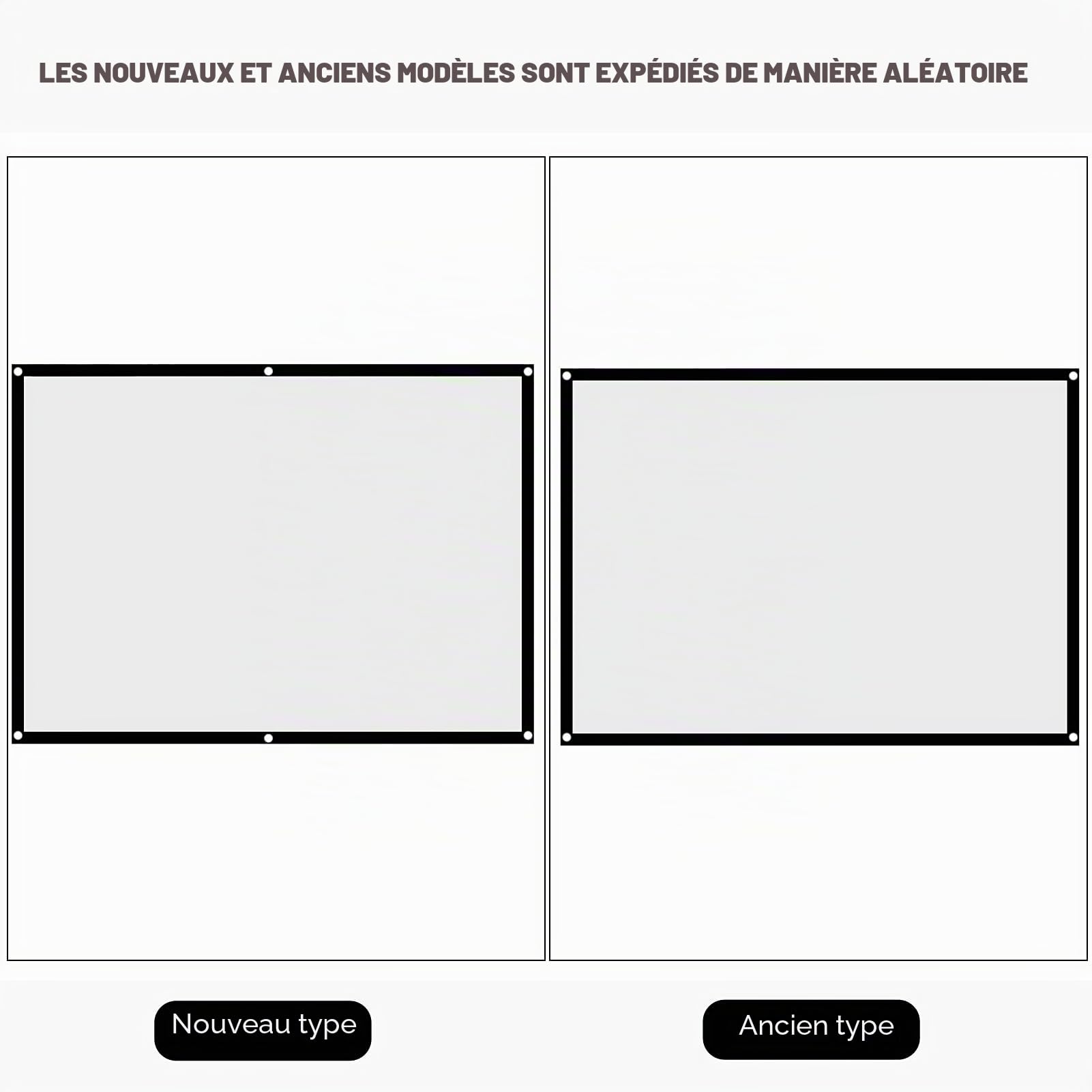 Écran de Projection de 254 cm, écran de Projection Pliable 4:3 avec Bordure Noire et Trous de Suspension, Rideau de Projection translucide Portable pour cinéma Maison, intérieur et extérieur