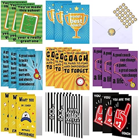 24 Sets Thank You Card for Coach Gifts Greeting Card Cover