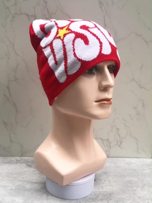 yolrdiw 4 Pieces Y2k Beanie Letter Graphics Knitted Hat Winter