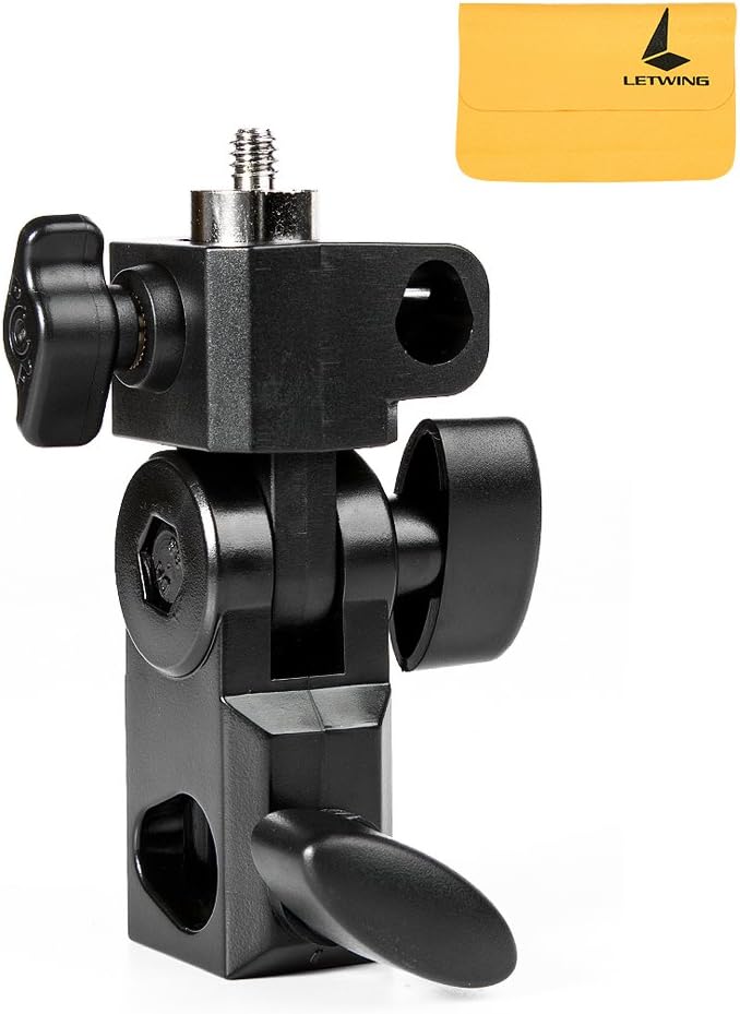GODOX AD-E Flash Strobe Holder with 1/4" Screw On The Top to Hold Godox AD200 Pocket Flash Speedlite and 1/4" 3/8" Screw Hole at The Bottom - Umbrella Hole, Angle Adjustable